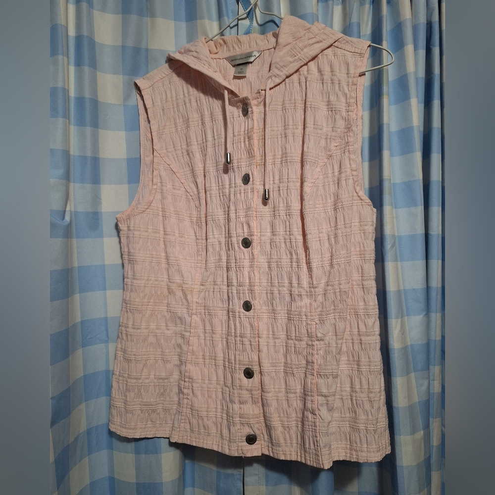 Christopher Banks Sleeveless Hooded Button-Up Vest
